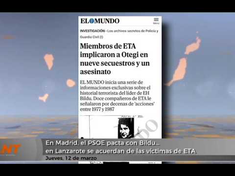 En Madrid, el PSOE pacta con Bildu... en Lanzarote se acuerdan de las víctimas de ETA