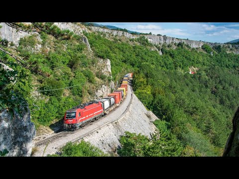 Trains in Slovenia 2022. Trains in the scenic line of Koper.