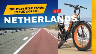 World's Best Cycle Paths:Netherlands!| Lankeleisi MG600 Plus Electric Bike (1H-40M) 4K
