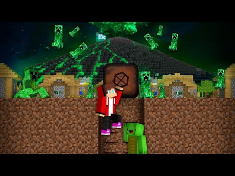 EPIC CREEPER VOLCANO vs Doomsday Bunker In Minecraft  Maizen JJ and Mikey challenge