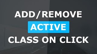 Add Remove Active Class On Click - Html CSS and Javascript