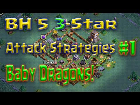 Clash of Clans - BH5 3-star attack strategy (Different strategies using Baby Dragons)