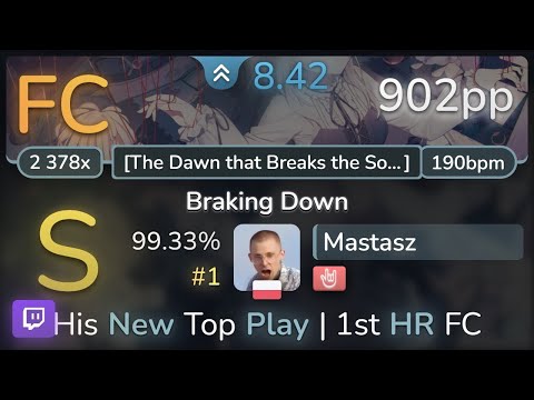 🔴 [8.4⭐] Mastasz | Pratanallis - Braking Down [The Dawn] +HR 99.33% (#1 902pp FC) - osu!