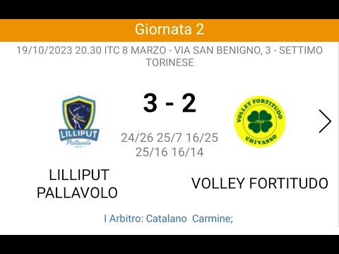 LILLIPUT PALLAVOLO vs VOLLEY FORTITUDO - 19/10/2023