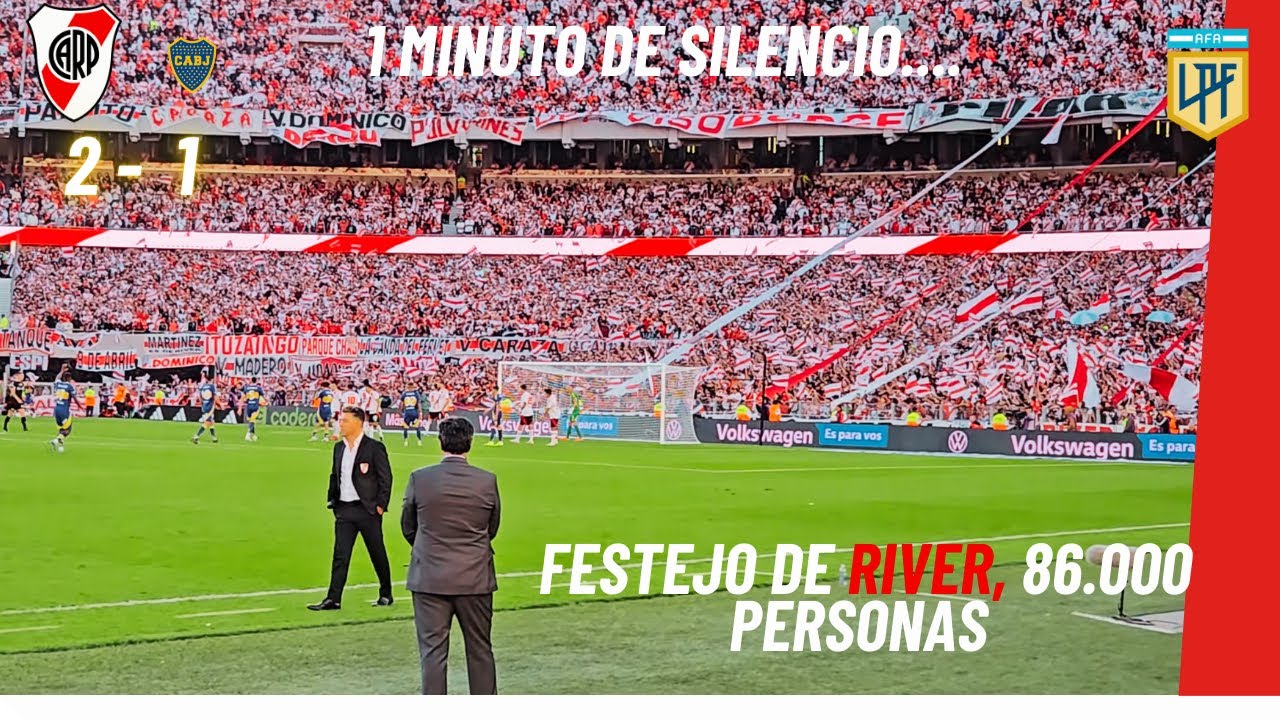 MINUTOS FINALES DEL SUPERCLASICO Y EXPLOTA EL MONUMENTAL CON EL FESTEJO DE 86000 HINCHAS