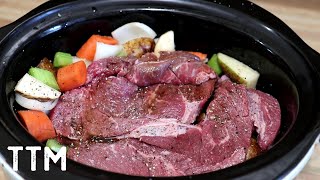 Slow Cooker Chuck Roast or Steak with Vegetables ~ EASY Pot Roast Recipe