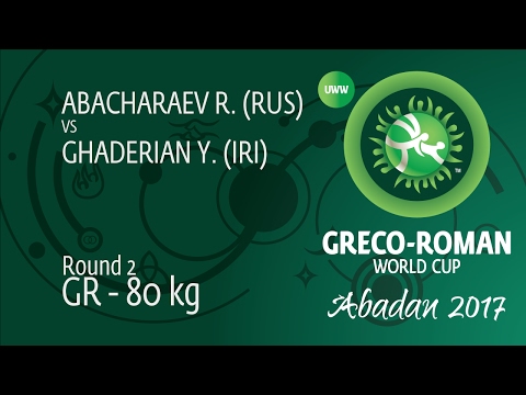 Round 2 GR - 80 kg: Y. GHADERIAN (IRI) df. R. ABACHARAEV (RUS), 3-0