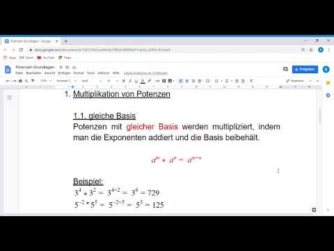 Potenzen multiplizieren, dividieren und potenzieren