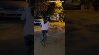 Nivedita learning to cycle