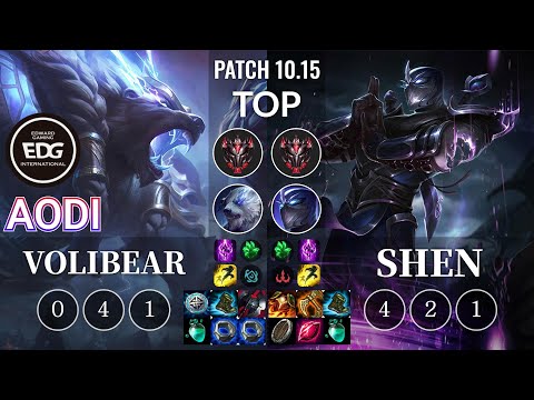 EDG Aodi Volibear vs Shen Top - KR Patch 10.15