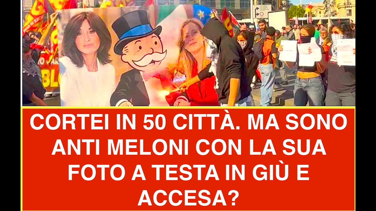 CORTEI IN 50 CITTÀ. MA SONO ANTI MELONI CON LA SUA FOTO A TESTA IN GIÙ E ACCESA?