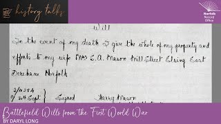 Battlefield Wills from the First World War, 1914-1922 by Daryl Long