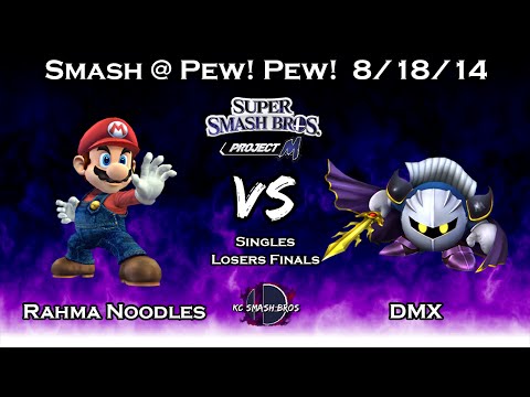 S@PP 8/18/14 Project M Singles Losers Finals: Rahma Noodles (Mario) Vs. DMX (Meta Knight)