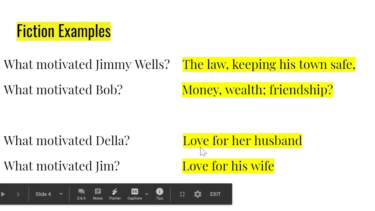 Character Motivation - Google Slides