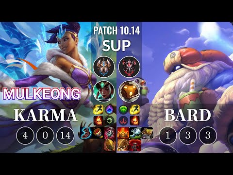 HLE Mulkeong Karma vs Bard Sup - KR Patch 10.14