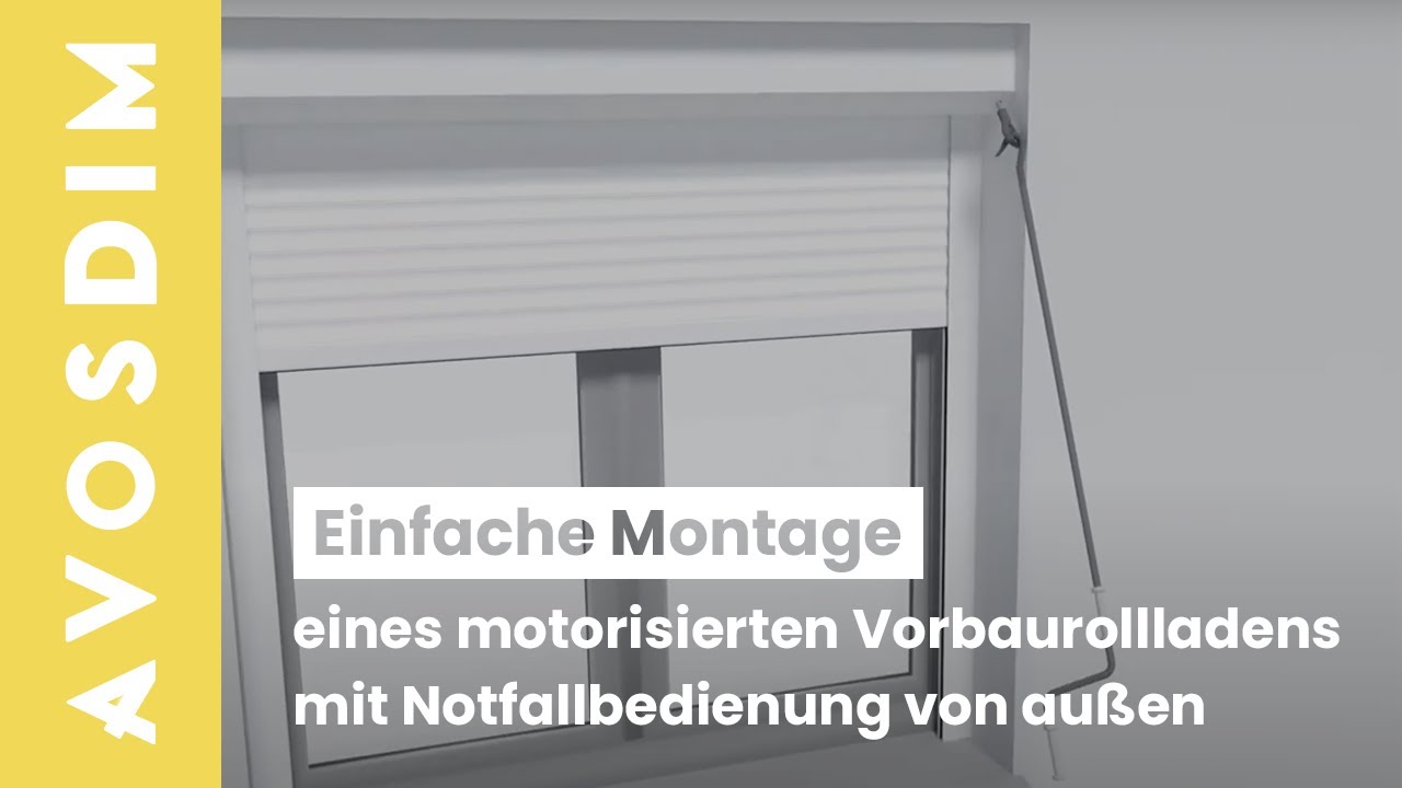 Montage eines motorisierten Vorbaurollladens mit Notfallbedienung von außen