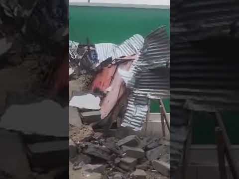 Industrial Area Building Collapse: Fire Service personnel arrive at the scene to begin search