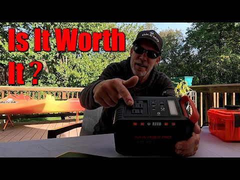 MARBERO 200W Portable Power Station 148Wh Camping Solar Generator Laptop Power Bank with AC Outlet 110V, DC, USB QC3.0, LED Flashlights for CPAP Home Outdoor Trip Emergency Backup video review thumbnail