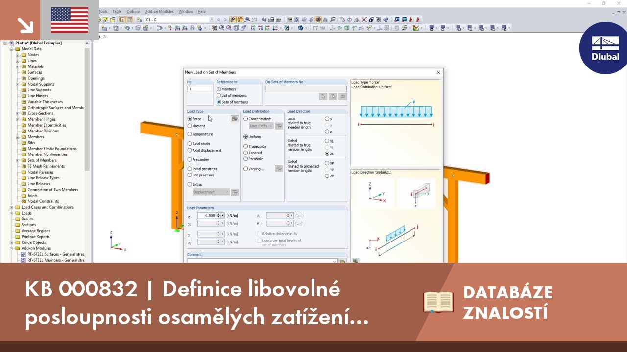 KB 000832 | Definice libovolné posloupnosti osamělých zatížení pomocí pouze jednoho zatížení na prut