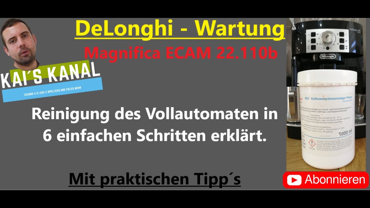 DeLonghi (Reinigung in 6 Schritten) Brühkolben & Brühgruppe (ECAM 22.110B)