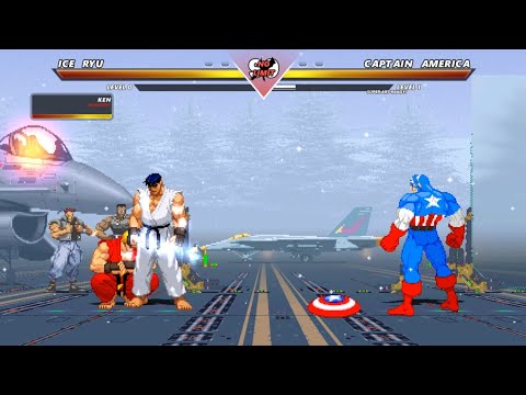 ICE RYU & FIRE KEN vs CAPTAIN AMERICA - Amazing epic fight battle !