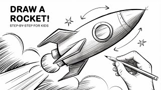 How to Draw a Rocket for Kids | Easy Step-by-Step Drawing Tutorial