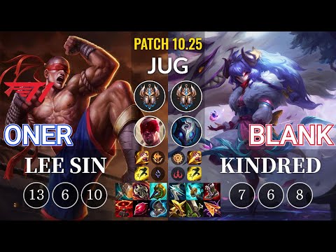 T1 Oner Lee Sin vs Blank Kindred Jungle - KR Patch 10.25