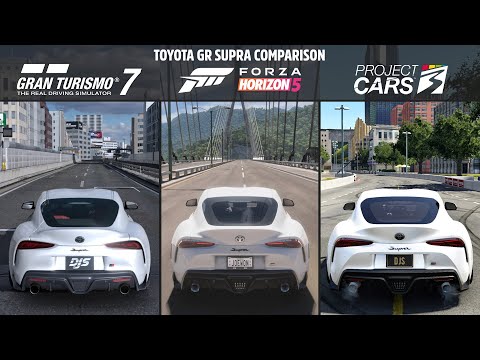Gran Turismo 7 vs Forza Horizon 5 vs Project Cars 3 - Toyota GR Supra Comparison (Graphics / Sound)