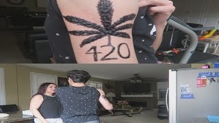 FAKE WEED TATTOO PRANK ON MY MOM!!