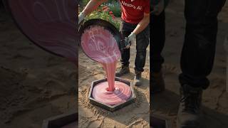 We Melted Trash Into Stunning Hexagon Garden Pavers! 🌸DIY Plastic Tile Recycling#viral#trendingshort