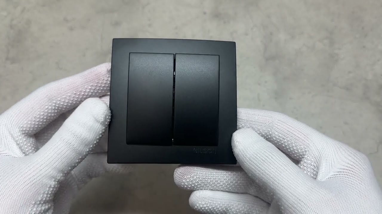 Выключатель двухклавишный NILSON Touran черный матовый 24381003