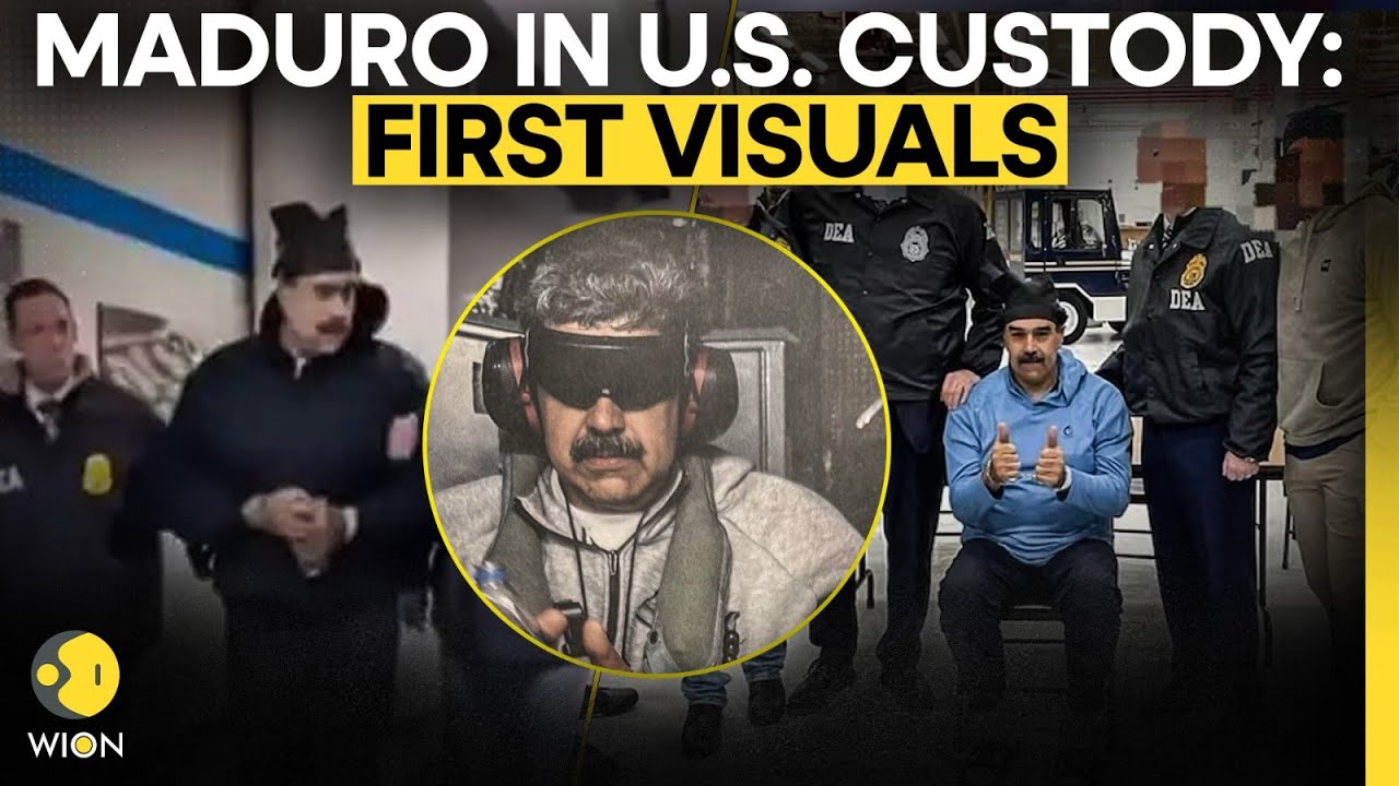 US Attacks Venezuela LIVE: First Video Shows Maduro in US Custody | Escorted Off Plane in Handcuffs