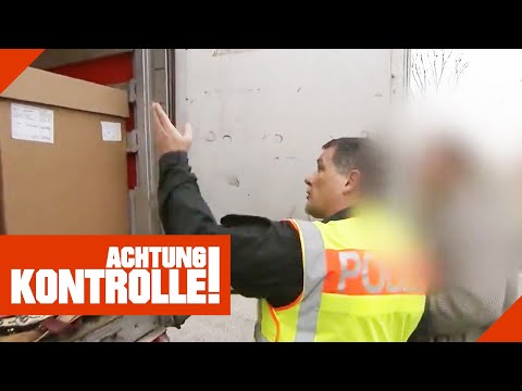 Axle load scale in use: Truck has 18 tons of barely secured load | Attention: Inspection | Kabel ...