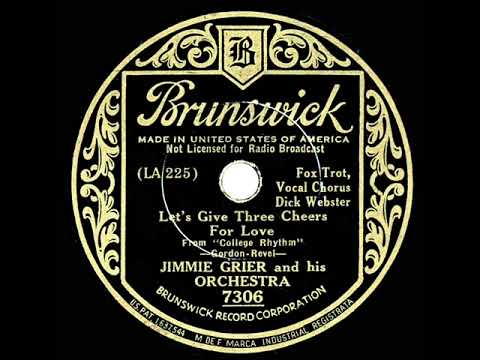 1934 Jimmie Grier - Let’s Give Three Cheers For Love (Dick Webster, vocal)