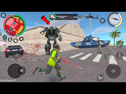 Vegas Crime Simulator 2 (Find Army Base)Radiation Gun Destroy Police Car Robot - Android Gameplay HD