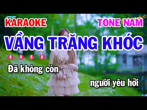 Karaoke Vầng Trăng Khóc Tone Nam || Nhạc Sống Tuấn Cò