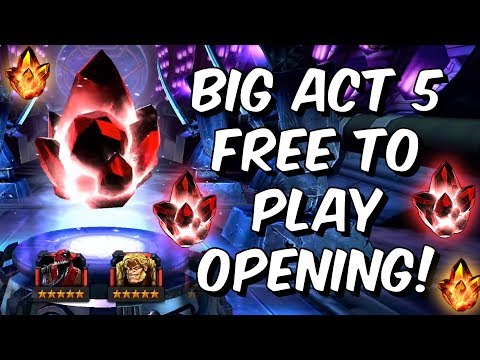 Big Act 5 Free To Play Opening! - Double 5 Star Crystal Opening & More!! Marvel Contest of Champions