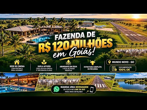 Fazenda de Luxo com 2.081 Hectares à Venda em Mundo Novo - GO | Dupla Aptidão e Pista de Pouso