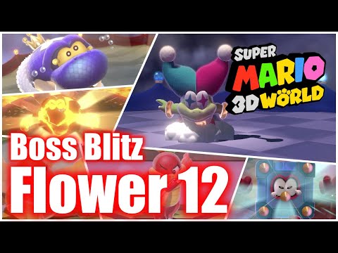 Super Mario 3D World - World Flower 12 - Boss Blitz - All Stars 100% Gameplay Walkthrough