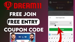 dream11 coupon code today || dream11 coupon code || dream11 free entry || DC vs MI