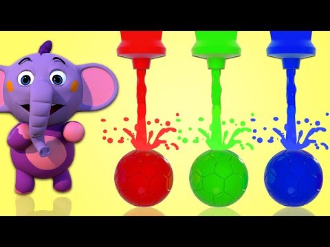 L’elefante Kent gioca con i colori e i palloni | Video Educativi
