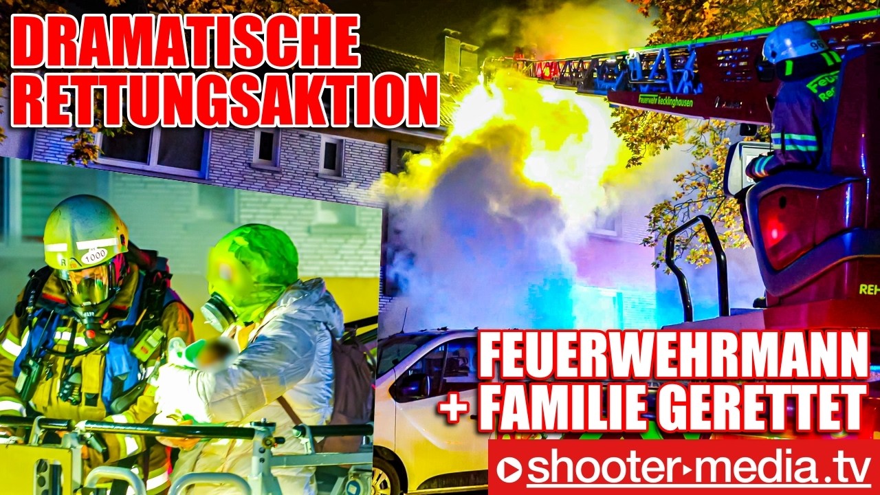❌ 🔥  DRAMATISCHE RETTUNGSAKTION von FEUERWEHRMANN ➕ FAMILIE bei MASSIVEN KELLERBRAND  🔥 ❌