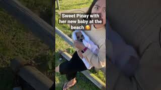 Download lagu #Pinay #filipina #FYP #baby sweet Filipina at beach with her hairy baby mp3