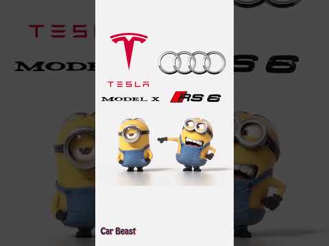 Audi RS6 vs Tesla Model X minions style funny