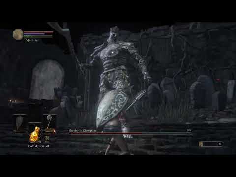 [Dark Souls III] Champion Gundyr - SL1 - one hit (DAMN STONE !!) (level 1 Deprived, solo, no parry)