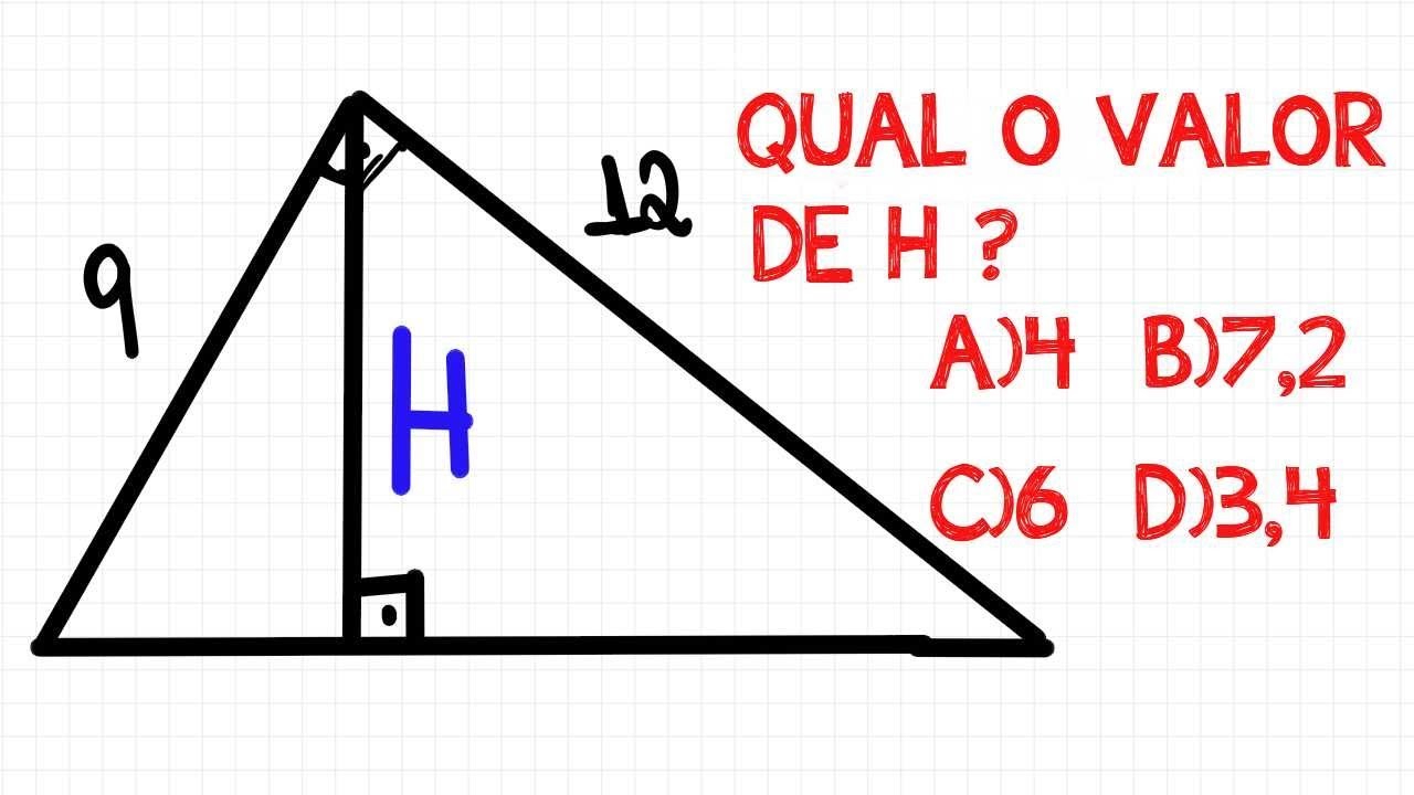 Calcular a altura relativa à hipotenusa(Relações métricas)Dados os lados(Catetos)