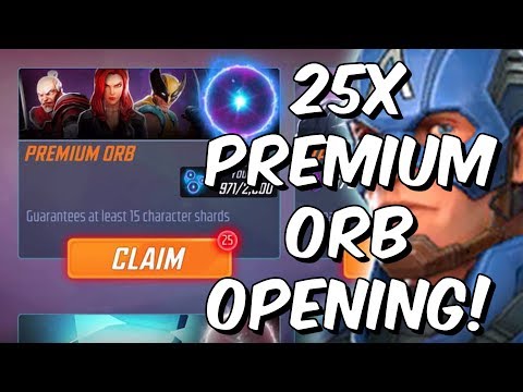 25x Premium Orb + Ulitmus Orb Opening! - Marvel Strike Force