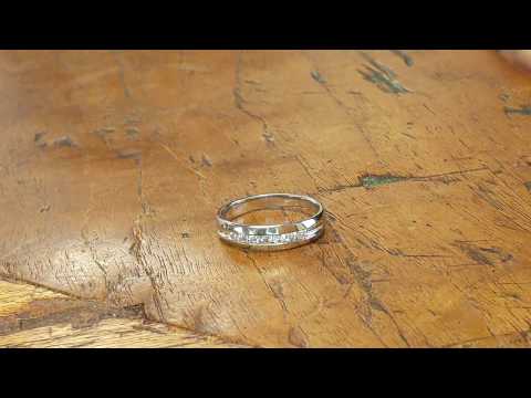 0.49 Ct. Seven Stone Channel Set Men's Ring with Open End Design - TwoBirch - TB-GR-0022-WG-H