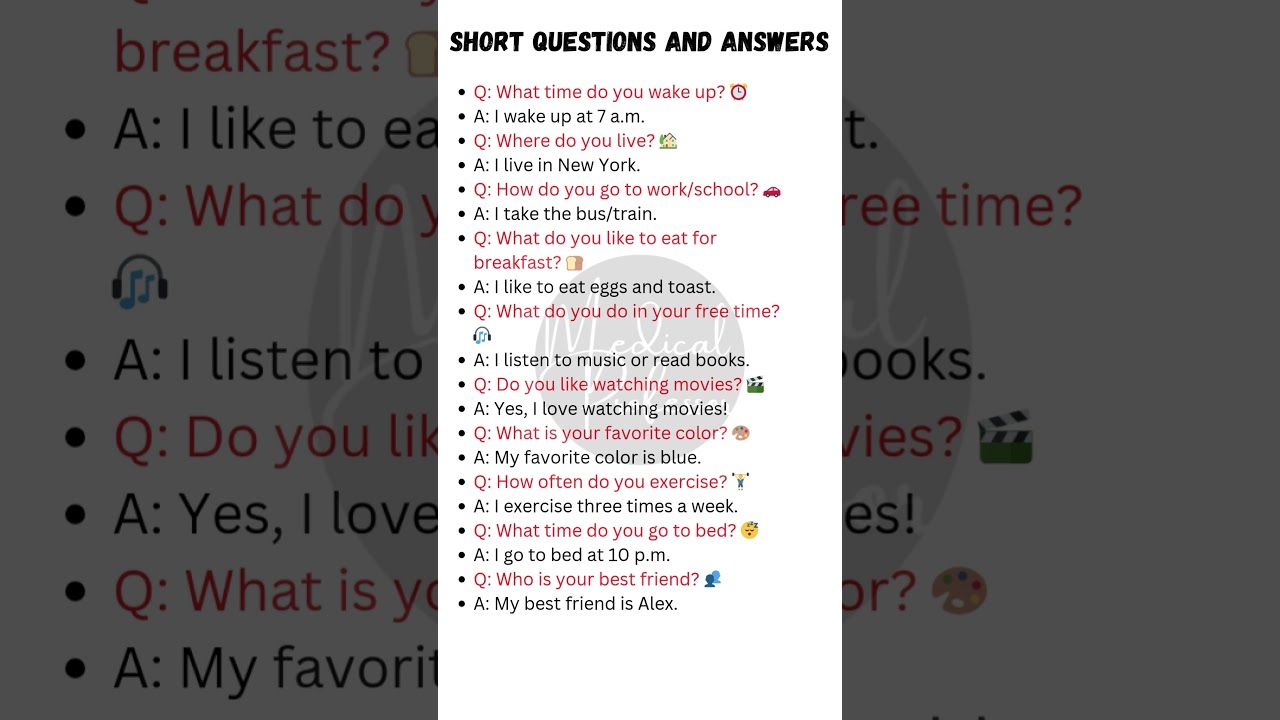 10 Short Questions & Answers for English Speaking Practice | Speak Fluently! 🚀