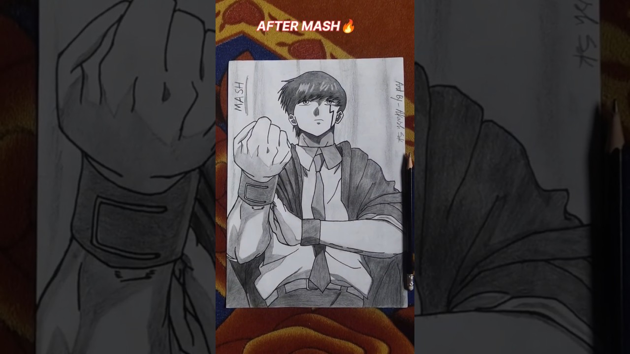 MASH 🔥 Anime Drawing Before vs After #shorts